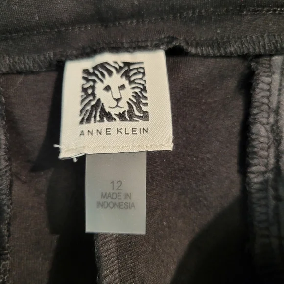 NWT Anne Klein Black Woven Straight Wide Leg Pants - Picture 5 of 9